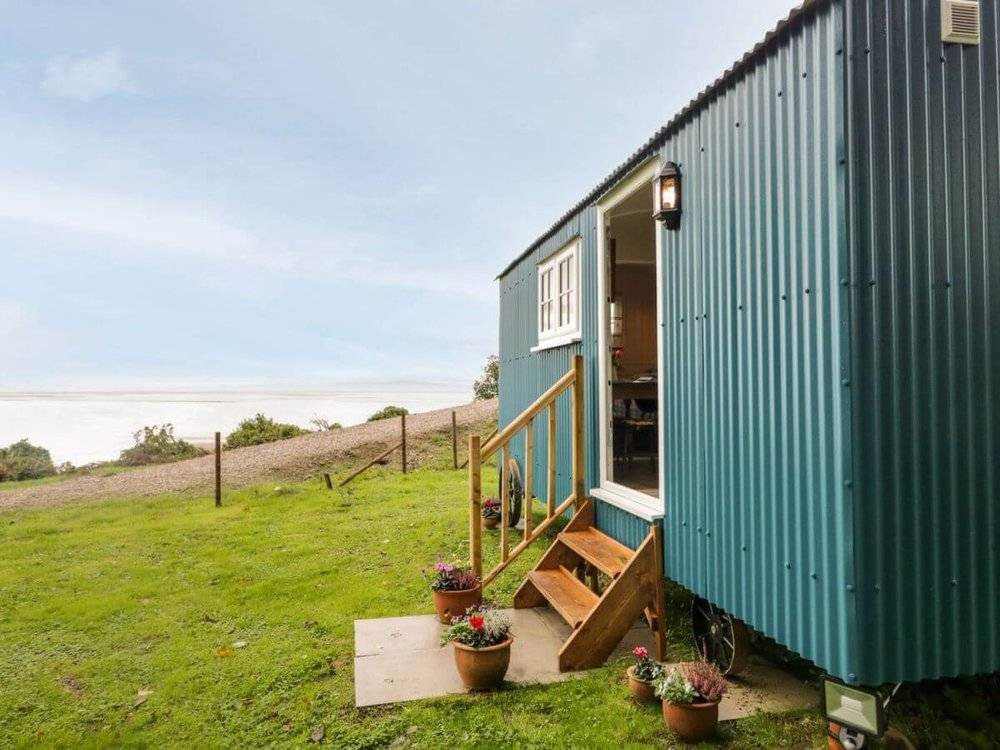 stunning sea views from the door of your shepherds hut